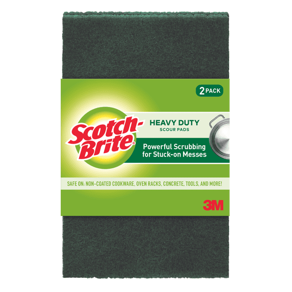 Scotch-Brite Heavy Duty Scour Pads: 6 in. x 3.8 in. (Green) 2-pack