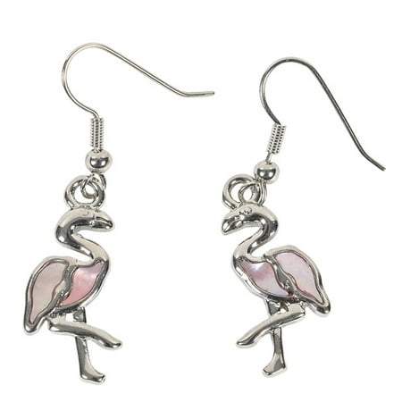 MOTHER OF PEARL PINK FLAMINGO EARRINGS, Case of 60