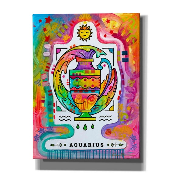 Epic Graffiti 'Aquarius' by Dean Russo, Canvas Wall Art, 40"x54"