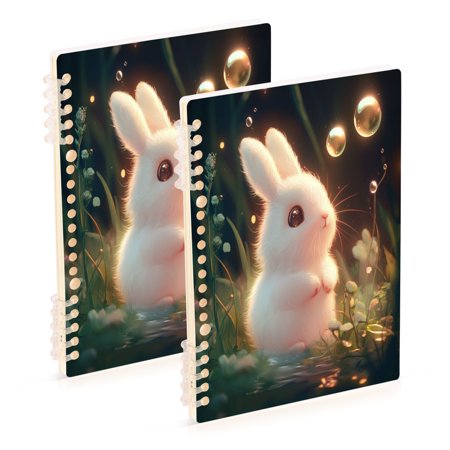 Notebook 8.3x5.7x0.4 Inch One Sizex1 Journey Note Diary Hardcover Notebook 60 Pages,80g Paper Writing Smooth and Not Easy to Break Rabbit Bubble