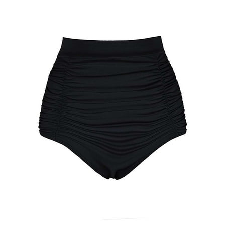 ruched bottoms tankini separates waisted stretch swim bikini womens plus