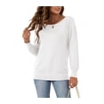 thumbnail image 3 of Asklazy Women's Long Sleeve Crew Neck Knitted Pullover Sweater,White,XL, 3 of 9