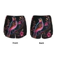 thumbnail image 3 of Rateoe Glowing Leaf Bird Printed 2 in 1 Women's Workout Shorts for Athletic Gym Running Shorts with Phone Pockets-Large, 3 of 7