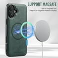 thumbnail image 2 of for iPhone 16 Plus Case [Compatible with MagSafe] with Removable Card Holder Magsafe case Wallet 2 in 1 Detachable Back Cards Slot Premium PU Leather Magnetic Car Holder Mount case, Green, 2 of 12