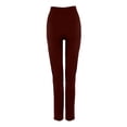 thumbnail image 5 of FAOWME Women's Tapered Pants With Front Zipper Detail High Waist Patchwork Comfortable Slim Fit Trousers For Everyday Wear,Red,M, 5 of 6