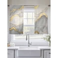 thumbnail image 5 of Marble Grey Sheer Curtains 45 Inch Length 2 Panels Set for Living Room/Bedroom, Modern Gold Luxury Neutral Texture Semi Curtain Sheers Drapes Rod Pocket Curtains Window Treatment Set 52''x45''x2, 5 of 7