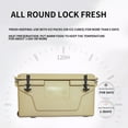 thumbnail image 4 of Ice Cooler Box 65QT Hard Cooler Insulated Portable Ice Chest Box, LLDPE Heavy Duty Sturdy Beer Box Outdoor Fishing Cooler for Camping, Beach, Picnic, Barbecue, Fishing, Khaki, 4 of 9