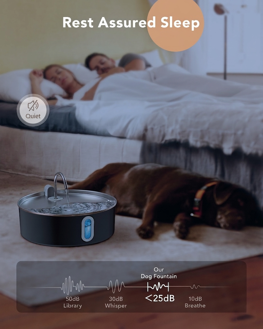 Stainless Steel Automatic Dog Water Fountain, 7L Capacity with Multi-Filtration photo 3
