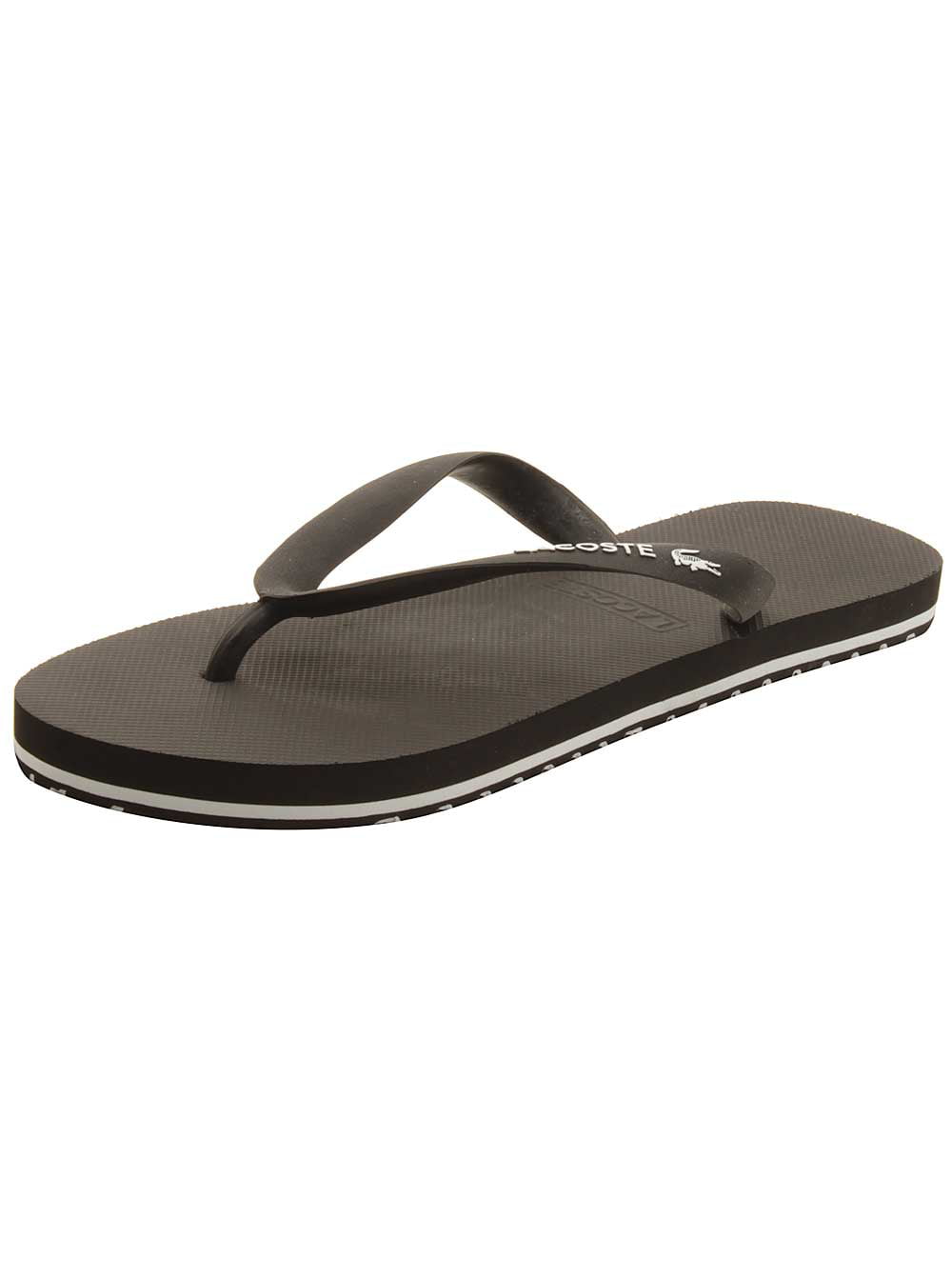 Lacoste Mens Nosara LCR Flip Flops in Black/White - Walmart.com