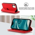 thumbnail image 6 of Feishell Wallet Case Designed for iPhone 12 mini (5.4 inch),Compatible with MagSafe Charger,Stylish PU Leather Magnetic Closure Folio RFID Blocking Protection Card Slots Flip Kickstand Phone Case,Red, 6 of 10