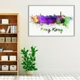 thumbnail image 3 of Hong Kong Skyline in Watercolor - Wrapped Canvas Print Wall Art | 18" W x 12" H, 3 of 4