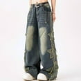 thumbnail image 3 of Star Jeans for Women Girls Baggy Cute Patchwork Denim Pants Y2k High Waisted Jeans Grunge Aesthetic Clothes, 3 of 5
