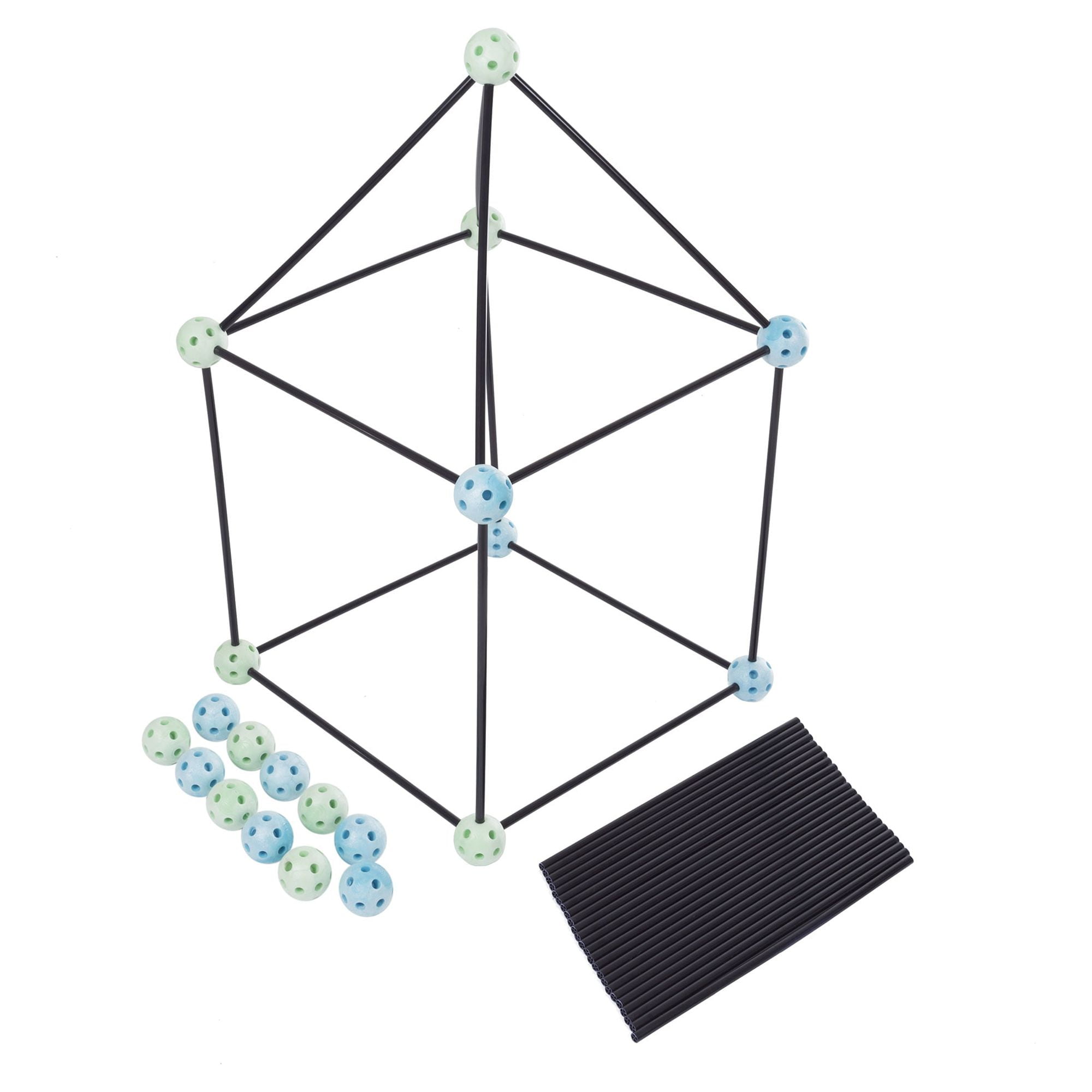 Hey! Play! Construction Fort Building Toy Set, 60 Pieces, STEM Educational Construction Set Toys
