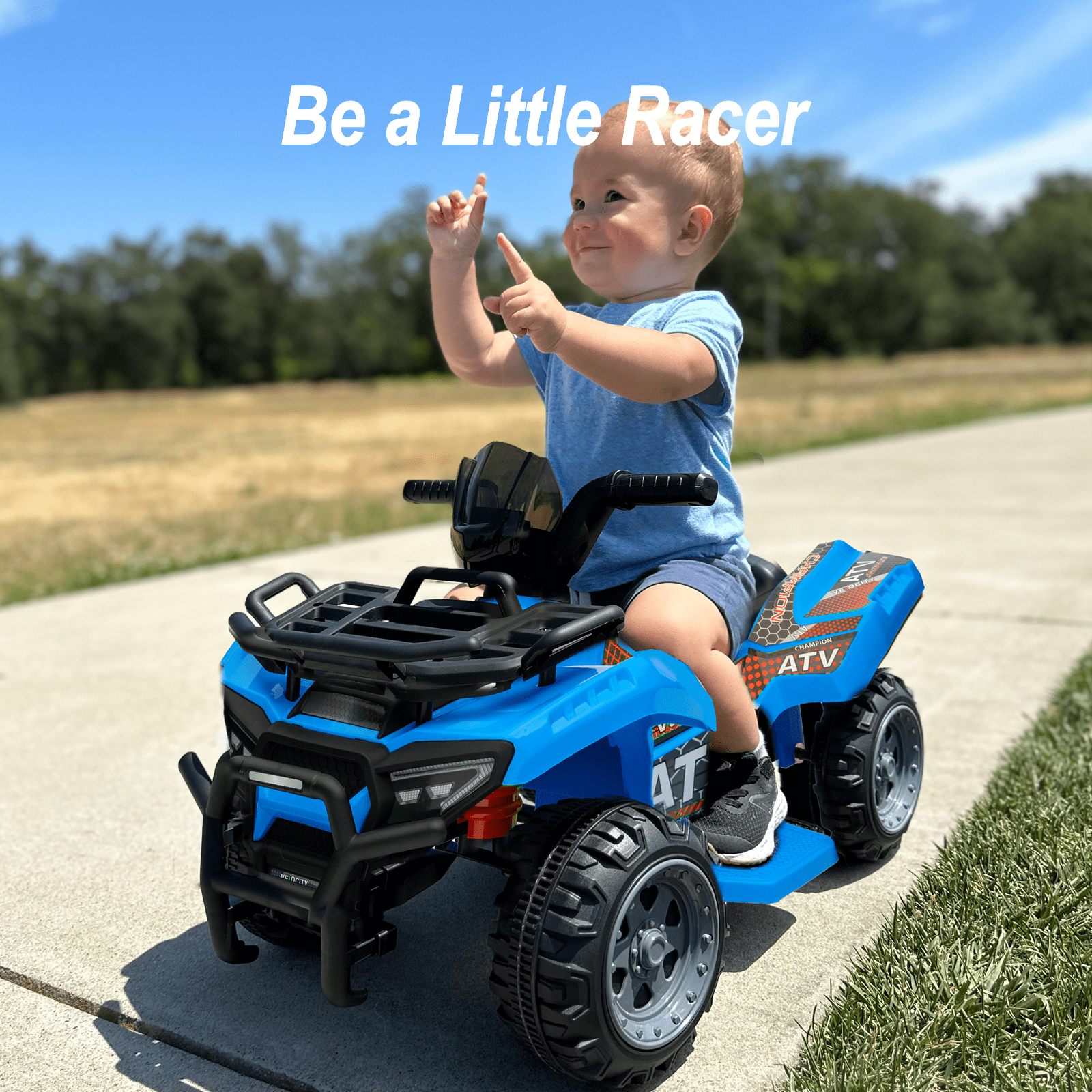 Hikiddo 6V Ride-on Toy for Toddlers, Kids ATV 4 Wheeler for 1-3 Boys & Girls with Music - Blue