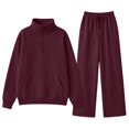 thumbnail image 7 of Women's Sweatsuits 2 Piece Outfits Lounge Sets | Cozy Airport Outfits,Casual Sweat Sets for Fall And Winter,Half Zip Pullover And Baggy Sweatpants with Pockets QURATI, 7 of 7