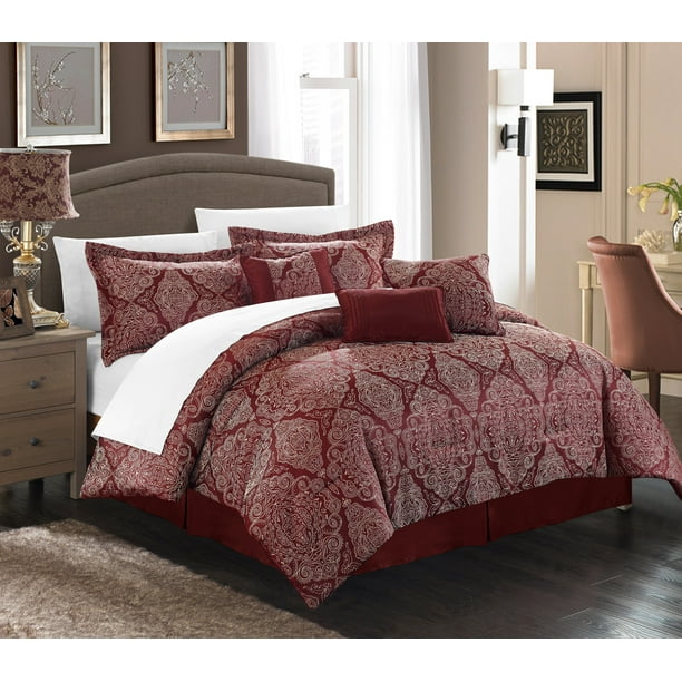 Chic Home 11Piece Nirvana Embossed Traditional Jacquard Motif Queen