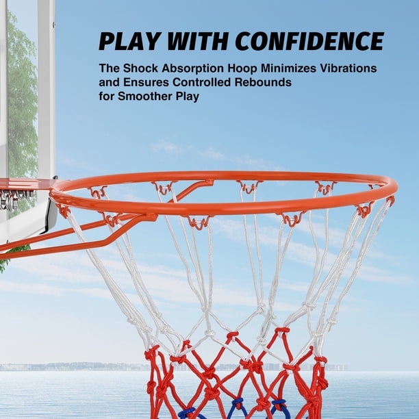 Système de Panier de Basketball Extérieur Hauteur Réglable 4,9-10 Pi avec Sac de Poids, Conforme à la Norme ASTM