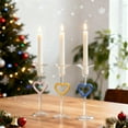 thumbnail image 2 of PEIBang Valentine's Day Heart Candle Stand,Glass Taper Candlestick Holders Tall Modern Candles Stick Decor for Home Dinner Table Centerpiece, 2 of 5