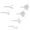 thumbnail image 1 of Pendientes de plata de ley para mujer Pendientes simples Pendientes pequeños de luna y estrella Pendientes de plata perforados con palo, 1 of 5