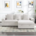 thumbnail image 5 of Gewnee 103.5-Inch Modular Corduroy Sofa Set with Solid Wood Legs, High-Density Foam, Suitable for Living Room/Bedroom/Office, 5 of 19