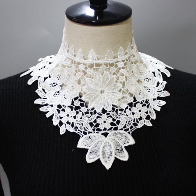Collar falso Macarena elegante desmontable Blanco 36cm