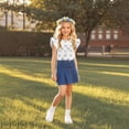 thumbnail image 6 of Vmvidoty Girls' Summer Shirts Cute Tops Ruffle Sleeve Crew Neck Casual Tees Gray 3 Years, 6 of 8