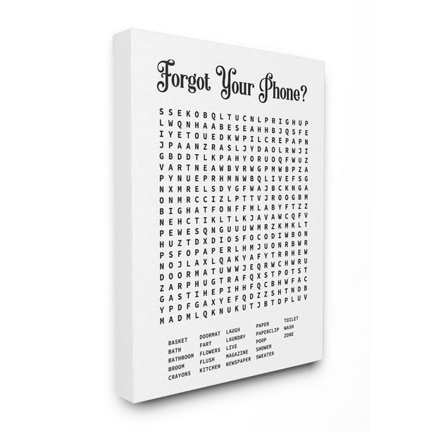 Stupell Industries Phone Crossword Puzzle Bathroom Word Design Canvas Wall Art By Lettered And Lined Com - Wall Art Crossword Puzzle Stupell Industries Phone Crossword Puzzle Bathroom Word Design Canvas Wall Art By Lettered And Lined Com - Wall Art Crossword Puzzle