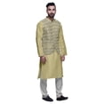 thumbnail image 2 of Atasi Ethnic Kurta Churidar Pajama Set With Printed Nehru Jacket Set For Mens, 2 of 3