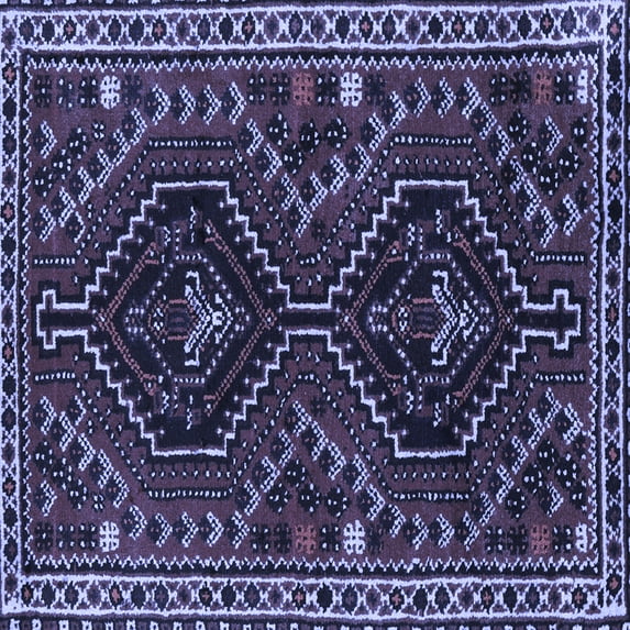 Ahgly Company Machine Washable Indoor Square Persian Blue Traditional Area Rugs, 6' Square