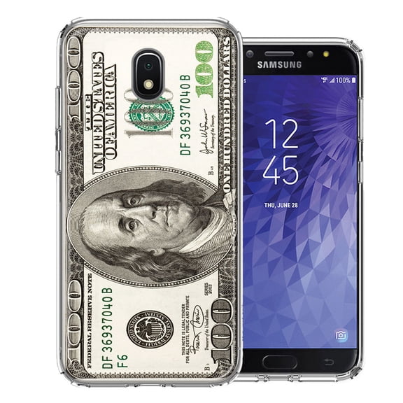 MUNDAZE For Samsung J3 2018/J337/AMP Prime 3/J3 Achieve Benjamin $100 Bill Design Double Layer Phone Case Cover
