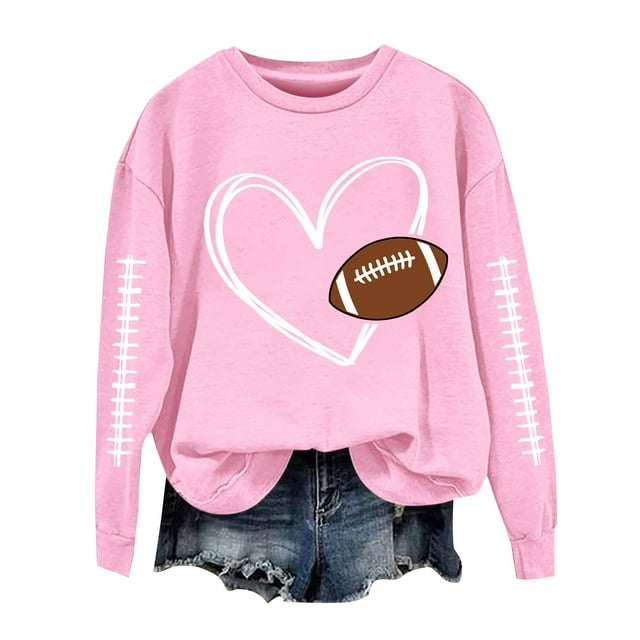 WZXFASHION Chandails de Football pour Femmes Mignons avec Imprimé Graphique de Baseball Col Rond Manches Longues Automne Hiver Chandails à Capuche Légers à Fermeture Éclair 50 % de Rabais Liquidation