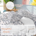 thumbnail image 3 of Blue Floral Duvet Cover Set, Farmhouse Vintage Flower Leaf Botanical Soft Duvet Cover Full Size Bedding Set 4 Pieces, 1 Quiltcover and 2 Pillowcases with Zipper, 1 Bed Sheet for All Seasons, 3 of 9