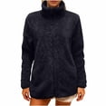 thumbnail image 5 of Zedker Women's Long Sleeve Fleece Coat Full Zip Fleece Jacket Soft Fleece with Pockets Black XXL, 5 of 10
