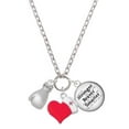 thumbnail image 1 of Delight Jewelry Silvertone Large Boxing Glove - Red Heart Nurse Strong Zoe Necklace, 1 of 4