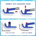 thumbnail image 3 of Corner and Step Pool Round Brush, Pool Step and Corner Brush, 180 Degree Rotation Handle Scrub Brush for Ground Swimming Pools, Spas, Hot Tubs, 1-1/4 Pole Connection (1 Piece), 3 of 5