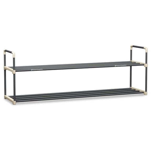 Somerset Home 2-Tier Shoe Rack for 10 Pairs Sneakers, Heels, Boots (Gray)