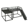thumbnail image 5 of Harper & Bright Designs L-Shaped Bunk Bed, Full and Twin Size Bunk Bedframe with Slide and Short Ladder for Bedroom, Black, 5 of 12