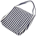 thumbnail image 5 of Shuliwen 1pc Stripes Canvas Bag Large Capacity Tote Bag One Shoulder Bag Messenger Bag for Women (Navy), 5 of 8
