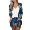 thumbnail image 2 of Puntoco Blusa Tipo Cárdigan Informal De Manga Larga Con Bolsillos Y Estampado Para Mujer A La Moda, 2 of 5