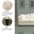 thumbnail image 6 of Chesterfield Upholstered Velvet Sofa, 3 Seater Button Tufted Couch with Nailhead Arms for Living Room Bedroom Office Apartment, 6 of 18