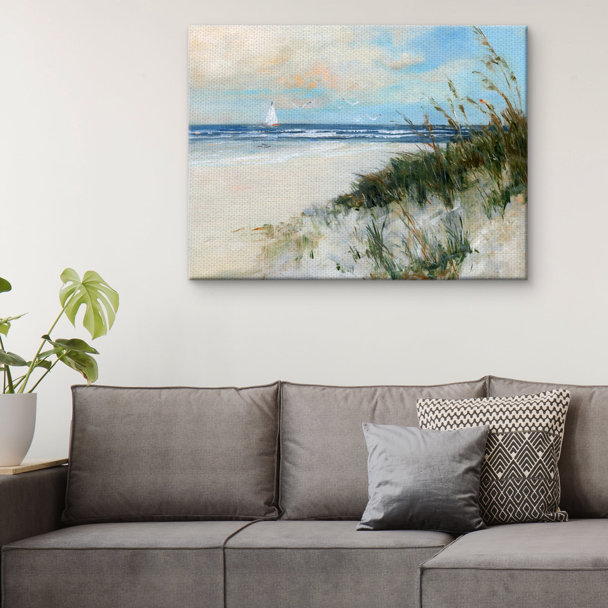 Fine Art Canvas Oak Island Sunrise Beach Sail by Sally Swatland Canvas Art Print