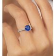 thumbnail image 3 of vylahjewellery Blue Sapphire Cushion Cut Moissanite Engagement Ring Vintage Promise Anniversary Gift Jewelry 14K Vermeil Yellow Gold Ring with Pavé Diamond Accent Band, 3 of 8