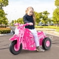 thumbnail image 3 of OLAKIDS Kids Motorcycle, 6V Electric Ride On Car with Automatic Bubble Function, Foot Pedal, Headlight, Music, 3 Anti-Skip Wheels Vehicle for Children, Toddler Ages 3+ (Pink), 3 of 10