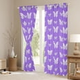thumbnail image 3 of Homewish Watercolor Gradient Butterfly Curtains Pack of 2 (42x84 Each),3D Colorful Butterflies Curtains Blackout,Purple White Bedroom Curtains For Girls Teens,Luxury Bedroom Decor, 3 of 6