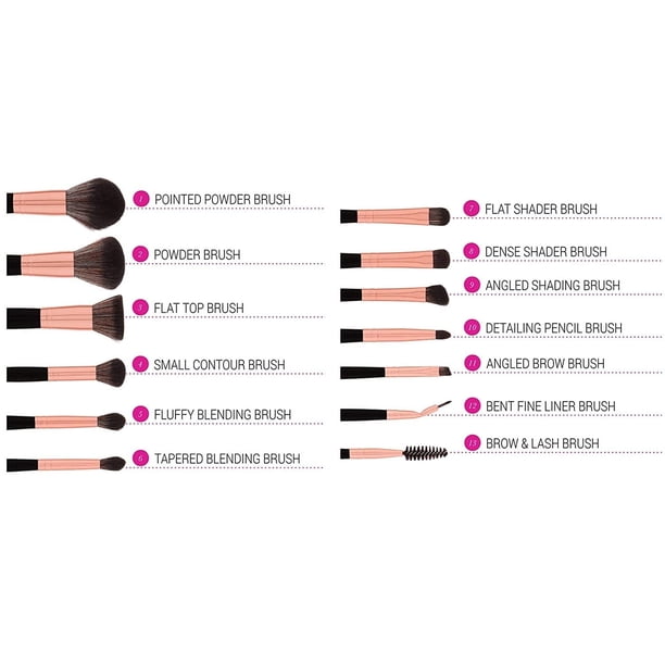 BH STUDIO PRO makeup brush set , BH Signature Rose Gold 13 Piece