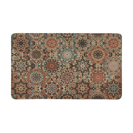 Oriental Door Mats MKHERT Vintage Boho Oriental Tiles Floral Scales Flower Mandalas Doormat Rug Home Decor Floor Mat Bath Mat 30x18 inch ()