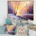 thumbnail image 3 of Designart Winter Scenery With Bridge Of Meandering River II FLOAT FRAME WALL ART, 3 of 4