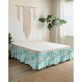 thumbnail image 2 of Aqua Marble Wrap Around Bed Skirts for California King Bed 16" Drop,Bed Skirt with Adjustable Elastic Belt Dust Ruffle Bed Valance for Bedroom Modern Abstract Waves Silvery Farmhouse Bed Frame Cover, 2 of 7