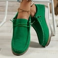 thumbnail image 5 of Pandaie Womens Slip on Loafers Comfort Suede Low Top Moccasins Office Business Work Oxfords Ladies Platform Casual Dress Shoes Green 9.5, 5 of 8