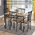 thumbnail image 3 of Dining Table Set for 4, Farmhouse Kitchen Table with Storage Rack and 4 Chairs, 5-Piece Modern Square Kitchen Table Set, Dining Room Table Set for Small Space, Apartment, Rustic Brown, 3 of 9